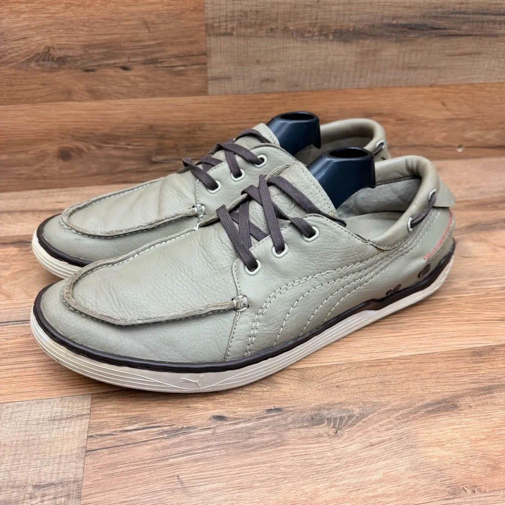 Puma volvo ocean Race Men's size 11.5 Gray Leather Boat Shoes
